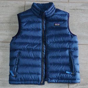 Patagonia Down Sweater Vest Puffer Full Zip Boys Small Blue